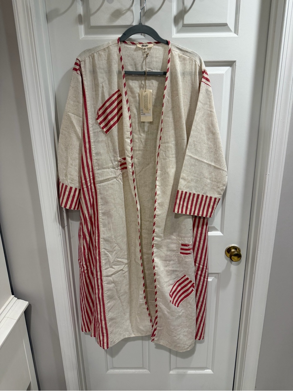 NWT Blue Velvet Boutique Duster with Virgin Mary Back Sz S / M - Picture 3 of 6
